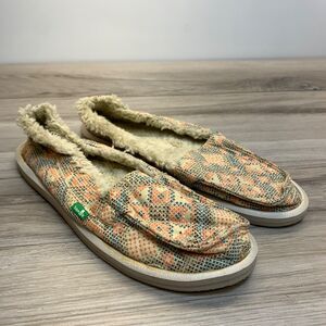 SANUK I CAN'T QUILT YOU MELON COLOR SIDEWALK SURFER‎ SHOES SIZE 9 US